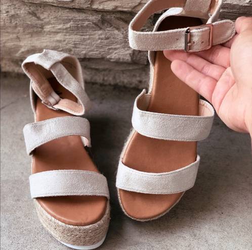 Nude Espadrille Platform Sandals Tan Size 7.5