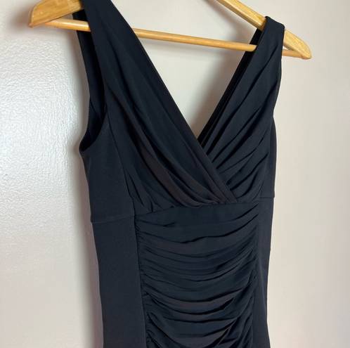 White House | Black Market Black WHBM Ruched LBD Size 2 Like New