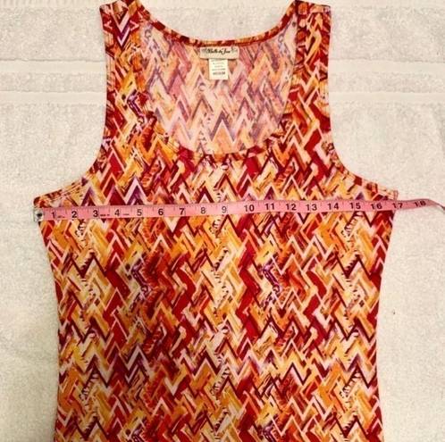 belle du jour  Citrus Orange White Chevron Tank Size Medium