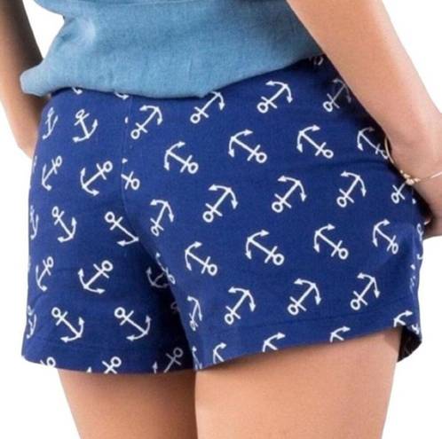 Harper  Blue & White Anchor Beach Pockets Summer Cotton Shorts ~ Womens Size 28