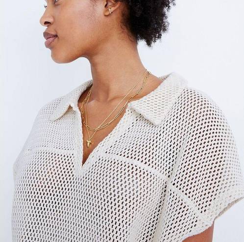 Madewell  Crochet Polo Top size Small