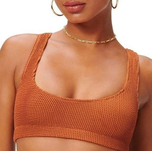 Good American NEW  Bikini Top Always Fits Textured Rust Brown 1/2 US S/M NWOT