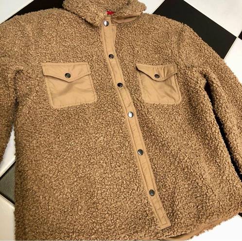 ONIA NWT  Sherpa Camel Light Brown Tan Oversized Jacket Nylon Furry Gorpcore XL