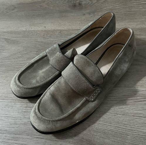 Pour La Victoire  Womens Gray Suede Slip On Loafers Size 7.5