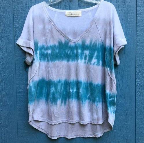 Vintage Havana  brand V-Neck Tie Dye Shirt Tee Top