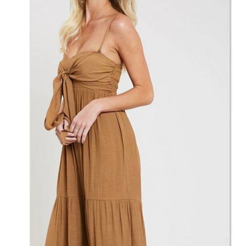 Wishlist Brown Front Tie Maxi Dress