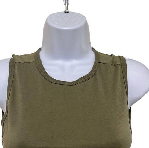 n:philanthropy n philanthropy Womens XS Buenos Tank Top Olive Green Ruched Side Long Length NWT