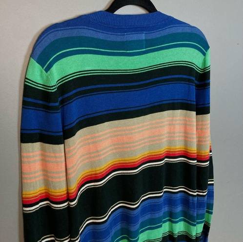 Quiksilver Quicksilver long cardigan sweater vintage colorful stripes women's size medium