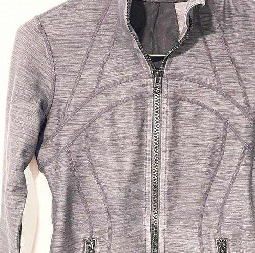 Lululemon  Size 4 Define Jacket Denim Black Slub Denim Tonka Stripe Heathered