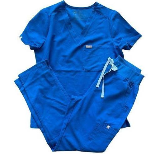 FIGS  cargo Scrub set small royal blue