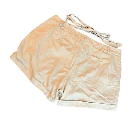 Torrid  Tie Front Lined Khaki High Waisted Boyfriend Linen Blend Shorts Sz 16