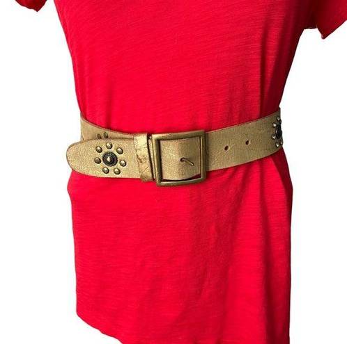 Aeropostale  Gold Leather Studded Belt, Sz L