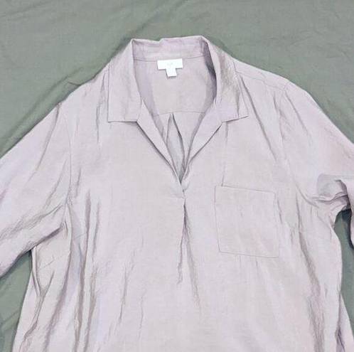 J.Jill Size Large Light Purple Blouse  Open Collar Pullover Shirt Lavendar Modal