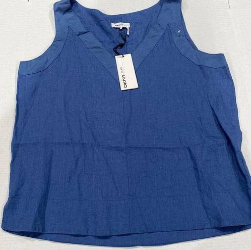 DKNY  pure Womens Linen V-Neck Tank Top size xl (b10)