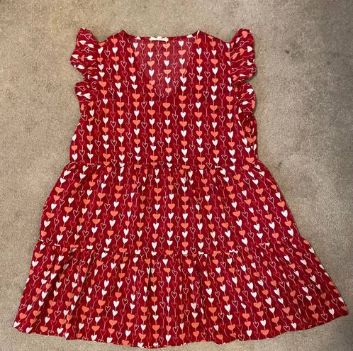 Entro Woman's V-Neck Fit & Flare Red Dress XL