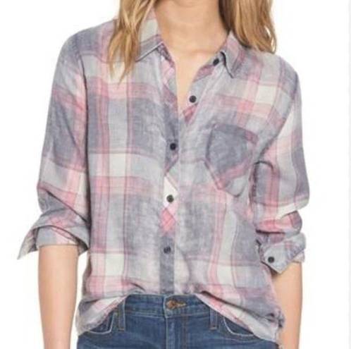 Rails  Hunter Button Down Up Plaid Shirt Storm Pink size S