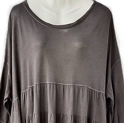 Free People NWOT Rory Oversized Tiered Long Sleeve Scoop Neck Midi Tunic XS