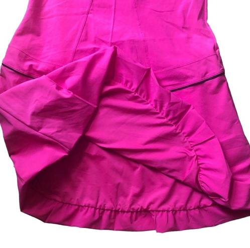 Nike Fit Dry Tennis Dress S Vivid Pink Pleated Bubble Skirt BlackTrim Barbiecore