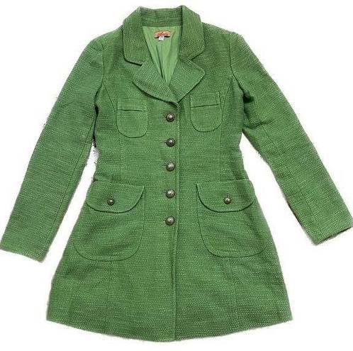 Adriana Light Weight Twill Peacoat Jacket Coat Fitted Green