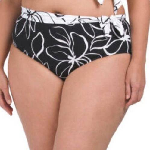 La Blanca NEW  Moonlit Bottom Swimsuit Black White Womens Size 20W High Waist‎