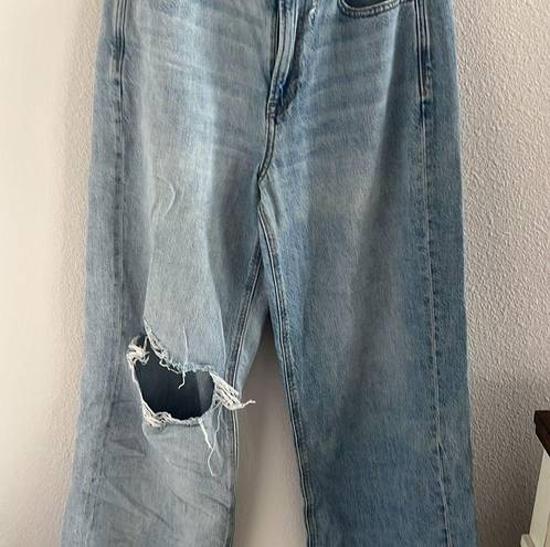 American Eagle Skater Jeans Distressed Denim Skate Wide Leg 8