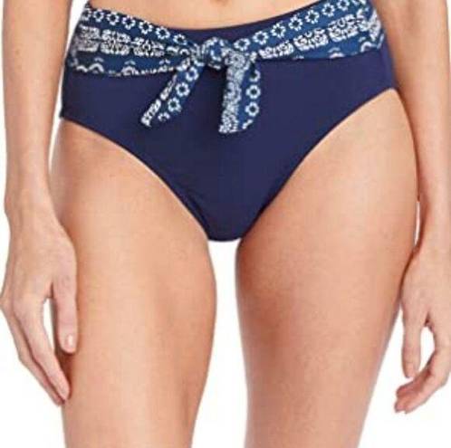 Robin Piccone NWT  Blue Bandana High Waist Bikini Bottoms M