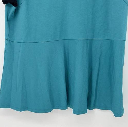 Torrid  Peplum Top Sweetheart Mesh Knit Turquoise Black Plus Size 3 Plus