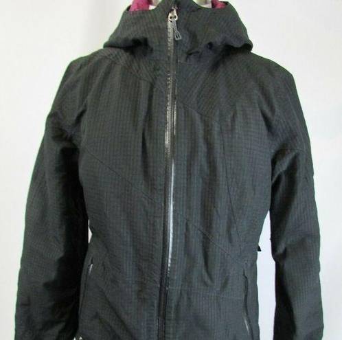 Parker REI Black Athletic Nylon W/ Purple Lined Hooded Ski Jacket  Womens Size XS