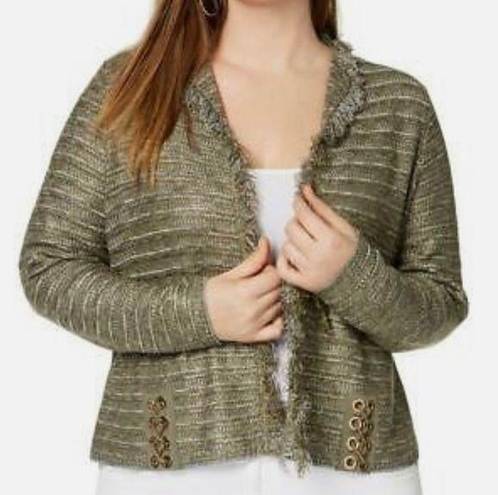 INC  lace up metallic boucle blazer