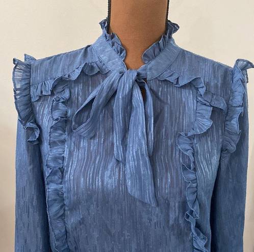 Lost + Wander  textured ruffled front tie Victorian style blouse size S