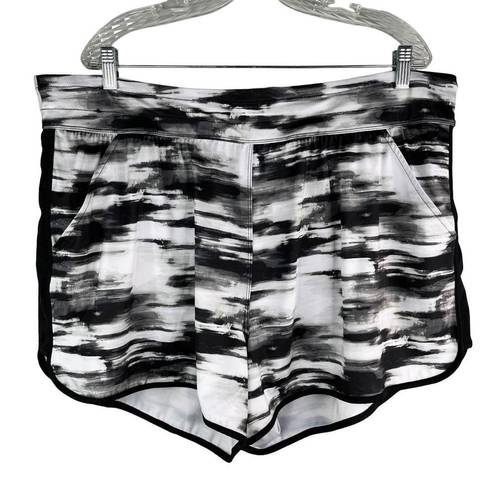 Cacique Swim by  Swim Shorts 20 Black White Built in Brief Pockets