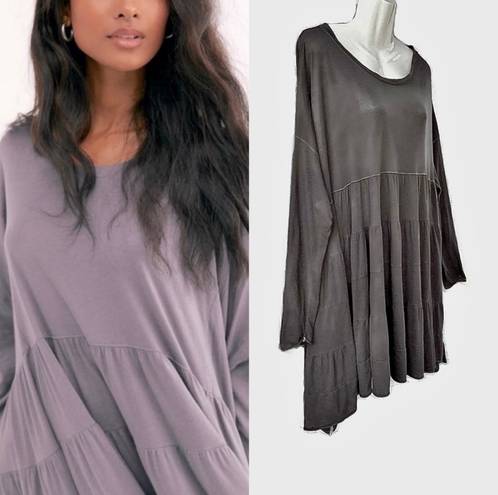 Free People NWOT Rory Oversized Tiered Long Sleeve Scoop Neck Midi Tunic XS