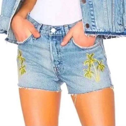 Levi’s Levi's 501 Palm Painted Cutoff Denim Shorts Size 28