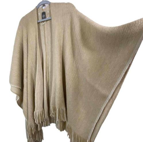 Vince Camuto  Womens Beige Tasseled‎ Poncho One Size