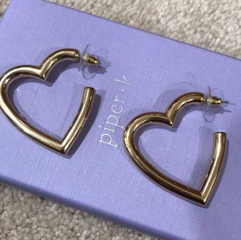 Piper  K Gold HEART Hoops ❤️