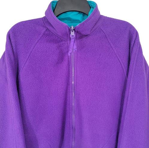 Cabin creek  Vintage Reversible Zip Up Light Teal Purple Oversized Jacket Size M