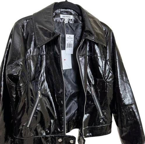 Good American  NWT patent faux leather biker jacket size Small