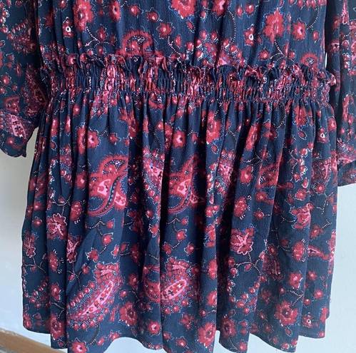 Rebecca Taylor La Vie  Madeleine Drop Waist Paisley Dress Size Small