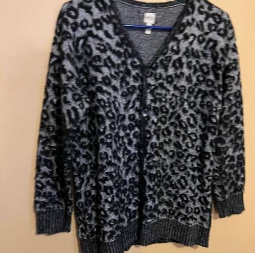 Rebecca Taylor La Vie  Jacquard Leopard Print Cardigan Small