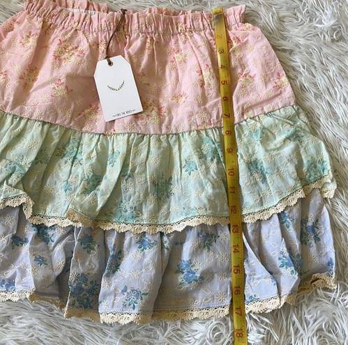 Free The Roses  Womens Multicolor Color Block Eyelet Trim Detail Mini Skirt Small