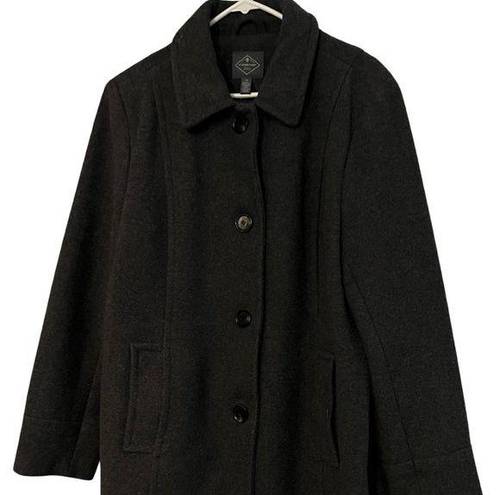 St. John’s Bay ST. JOHN'S BAY Heavyweight Wool Blend Grey Single-breasted women's coat size XL‎