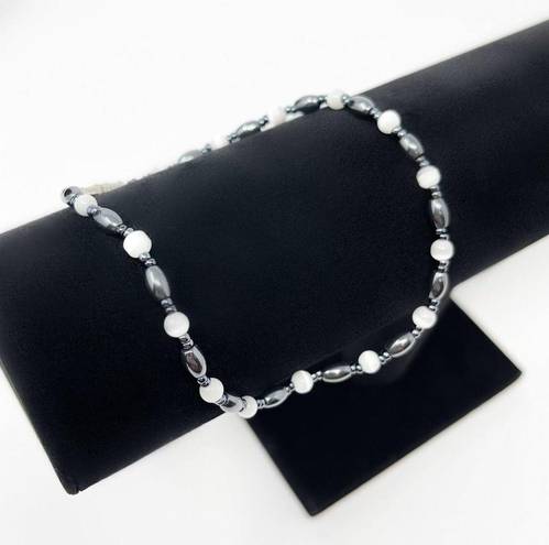 Onyx Handmade Beaded Gunmetal  Bracelet