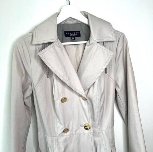 Laundry by Shelli Segal  Beige Belted  Trench Coat Size Small