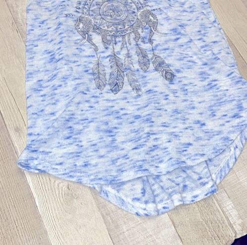 Wound Up  blue sleeveless top with boho dream catcher  print size small