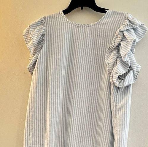 A New Day  Blouse With Ruffle Capped Sleeves