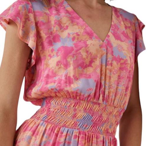 Rails  Tara Flutter Sleeve Smocked Waist Mini Dress in Passion Flower Size S NWT