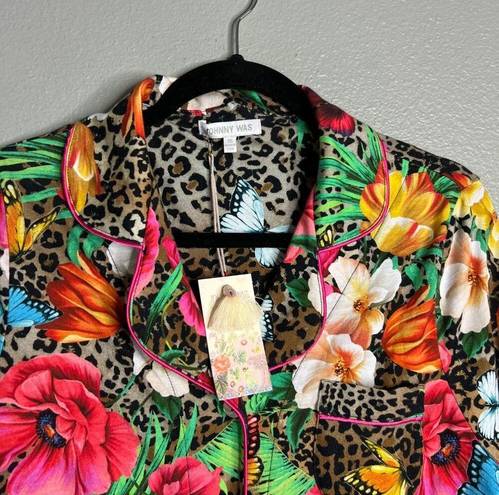 Johnny Was NWT  Sandra Long PJ Set Floral 2 Piece Pajama Set Boho Animal Print XS