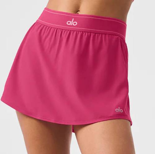 Alo Yoga Match Point Tennis Skirt Pink Summer Crush XS