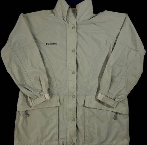 Columbia Vintage Women  Light Softshell Cinch Waist Beige Jacket Large