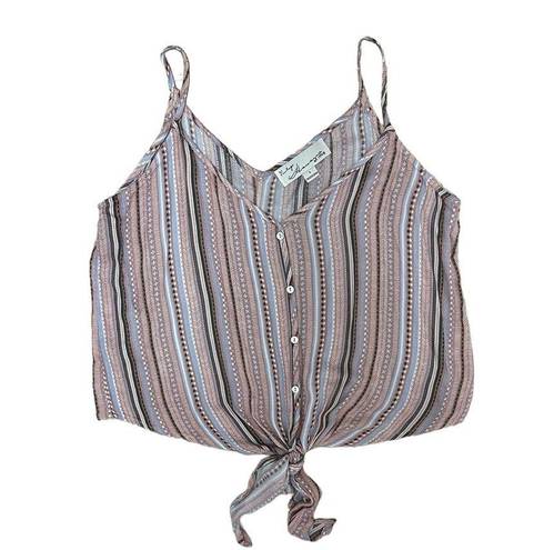 Vintage Havana  Santorini Striped Button Down Knotted Cami Top Size Large